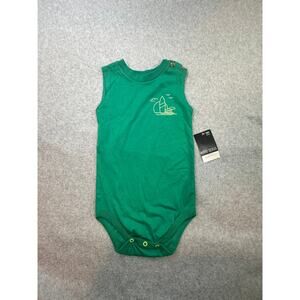 Okie Dokie Bodysuit Sleeveless 100% Cotton Vacation Green Surfboard Boy 18M